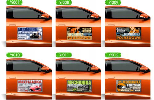 Magnes na samochód reklama magnetyczna 60x30cm WYMIANA OPON różne wzory na Arena.pl