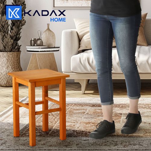 KADAX Drewniany Taboret Stolek Kuchenny Solidny Olcha Kwadratowy na Arena.pl
