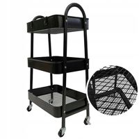 WÓZEK METALOWY ORGANIZER MOBILNY STOLIK 3 POZIOMY BLOKADA KÓŁEK 79CM