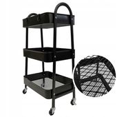 WÓZEK METALOWY ORGANIZER MOBILNY STOLIK 3 POZIOMY BLOKADA KÓŁEK 79CM