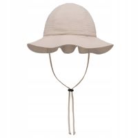 Kapelusz muślinowy damski z szerokim rondem Taupe M