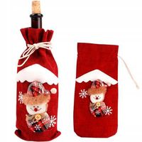 BOŻONARODZENIOWY ŚWIĄTECZNY POKROWIEC DEKORACYJNY NAKŁADKA NA BUTELKĘ WINO