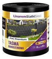 TAŚMA OGRODZENIOWA PREMIUM 1200g CZARNA DO OGRODZENIA PANELOWEGO 19cmx26m