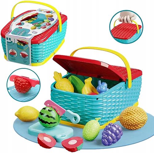 ZESTAW KOSZYK Z PRODUKTAMI OWOCE NA RZEPY DO KROJENIA SKLEP KUCHNIA na Arena.pl