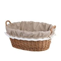 Owalny wiklinowy kosz WANIENKA NA PRANIE kosz na zabawki Z OBSZYCIEM 60x44x23 cm