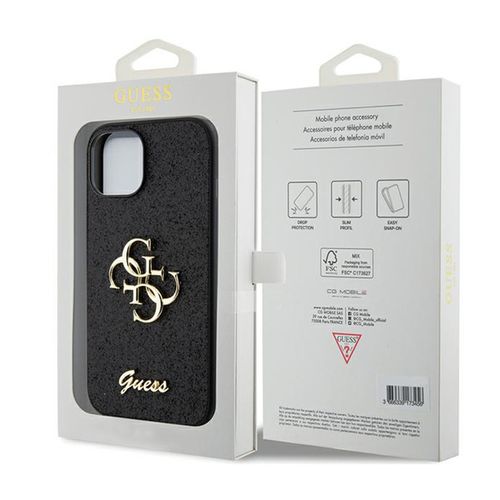 Guess Glitter Script Big 4G - Etui iPhone 15 Plus (czarny) na Arena.pl
