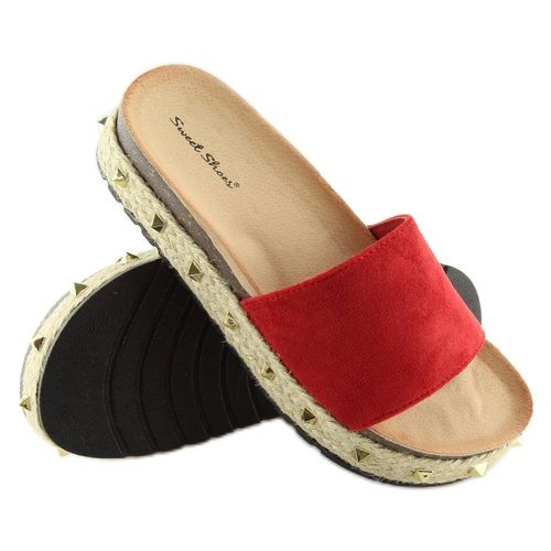Klapki espadryle czerwone LS51 Red r.41 na Arena.pl