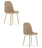 Krzesło aksamitne PADVA brązowe nogi dąb tapicerowane do jadani x2 szt