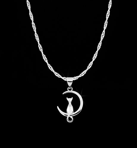 ŁAŃCUSZEK SREBRNY NASZYJNIK KOT KOTEK SREBRO 925 SINGAPUR 45cm NA PREZENT na Arena.pl