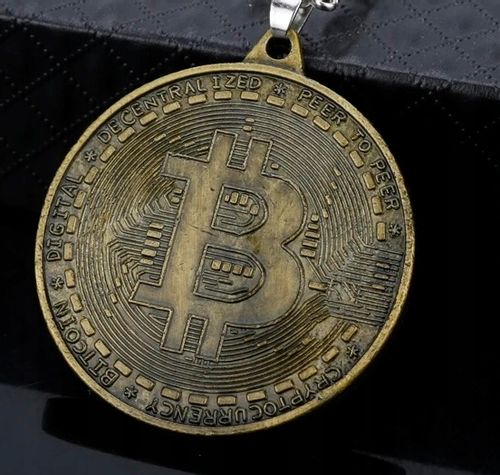 1 2409 Breloczek Moneta Bitcoin Krypto Waluta Brąz Blockchain Mining na Arena.pl