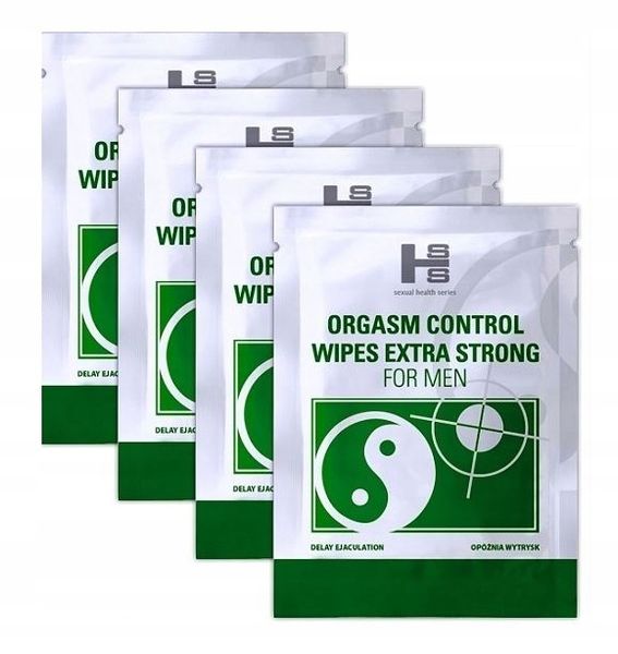 4x Orgasm Control Delay Wipes Chusteczki Opóźniające Wytrysk SHS zdjęcie 1