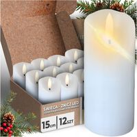 12X ŚWIECZKI ELEKTRYCZNE WKŁAD DO ZNICZY NA BATERIE EFEKT PŁOMIENIA 15CM