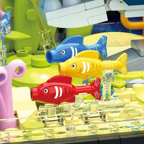 Zestaw klocków klocki AKWARIUM z żółwiem podświetlane LED ruchome elementy na Arena.pl