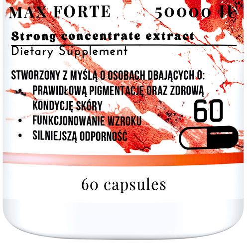 50000 IU BETA KAROTEN ZDROWA SKÓRA OPALENIZNA LEPSZA CERA WZROK ODPORNOSC na Arena.pl