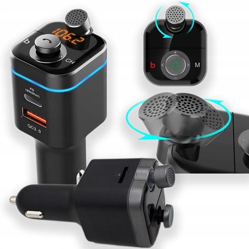 Ładowarka Samochodowa Transmiter do samochodu C72 Bluetooth na Arena.pl
