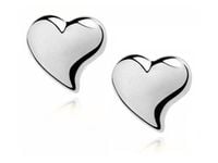 DELIKATNE SREBRNE KOLCZYKI WKRĘTKI WYPUKŁE GŁADKIE SERCA SERDUSZKA HEART