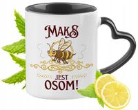 Dla Maksa Kubek Czarny Z Uszkiem W Kształcie Serca Na Prezent Z Nadrukiem