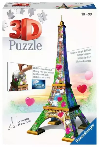 Puzzle 3D 216 elementów. Wieża Eiffla (edycja love) zdjęcie 1