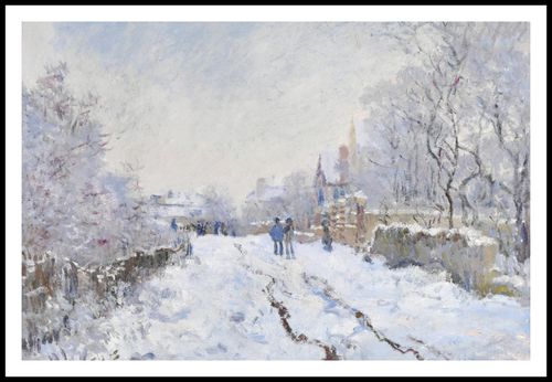 Plakat 91,5x61cm Snow at Argenteuil, Monet Vintage do Salonu na Arena.pl