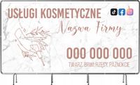 BANER REKLAMOWY 200x100cm SALON KOSMETYCZNY RZĘSY plandeka gotowy projekt
