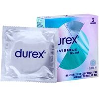 Durex Invisible Slim Prezerwatywy Super Cienkie 3 Sztuki