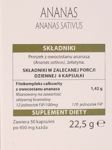 Ananas monokoncentrat 450mg BIO - Aboca - 50kaps na Arena.pl