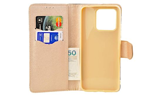 Etui portfel Fancy Case do Xiaomi Redmi 10C czarno-złoty na Arena.pl