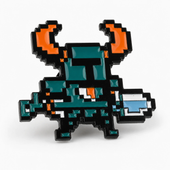 Arcade | 3 cm | Metal Emalia | Przypinka Gamingowa | Shovel Knight