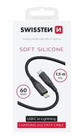 2 x KABEL SWISSTEN SOFT SILICONE USB-C/LIGHT 1,5m 60W CZARNY