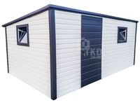 Schowek Ogrodowy 5x3,5 Drzwi 2x Okno Biały Czarny spad w Tył TKD233