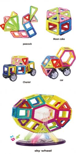 Kolorowe klocki magnetyczne MAGICAL MAGNET 71 SZT. #E1 na Arena.pl