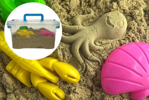 ZESTAW PIASEK KINETYCZNY 2kg + BASEN PIASKOWNICA FOREMKI WALIZKA 18 elem na Arena.pl