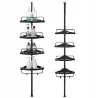 PÓŁKA ŁAZIENKOWA POD PRYSZNIC CZARNA WISZĄCA NAROŻNA DO ŁAZIENKI