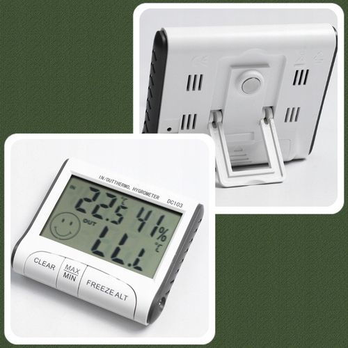 STACJA POGODOWA POGODY TERMOMETR POKOJOWY HIGROMETR CYFROWY Z SONDĄ na Arena.pl