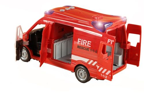 STRAŻ POŻARNA SAMOCHÓD ZABAWKA WÓZ AUTO STRAŻACKI POJAZD NAPĘD GUMOWE KOŁA na Arena.pl