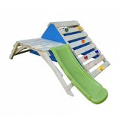 plac zabaw do ogrodu First MAŁPISZON drewno/ślizg limonkowy/