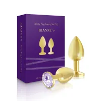 rianne s booty plug luxury set 2 szt. złoty, kryształ dekoracyjny