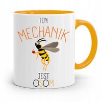 Kubek Żółty Dla Mechanika Ten Mechanik Jest Osom Z Nadrukiem Ze Zdjęciem