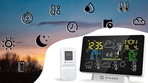 Stacja pogodowa pogody termometr higrometr barometr budzik smart WiFi na Arena.pl