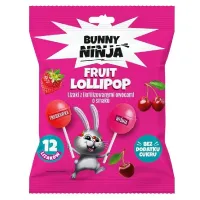 Lizaki Kulki Truskawka i Wiśnia bez Cukru Lilli POP Bunny Ninja 120g