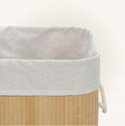 KOSZ NA PRANIE BAMBUSOWY BEŻOWY 60L Z WYJMOWANYM WORKIEM 40 X 30 X 50 na Arena.pl