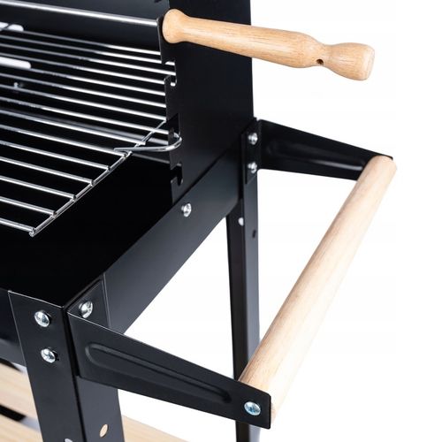 GRILL ogrodowy Węglowy na kołach DUŻY Rożen PÓŁKI Gril Regulacja Rusztu na Arena.pl