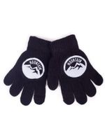 Rękawiczki chłopięce pięciopalczaste czarne MOUNTAIN 14 YOCLUB