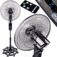 WENTYLATOR PODŁOGOWY WIATRAK STOJĄCY CZARNY CICHY 80W 135 CM