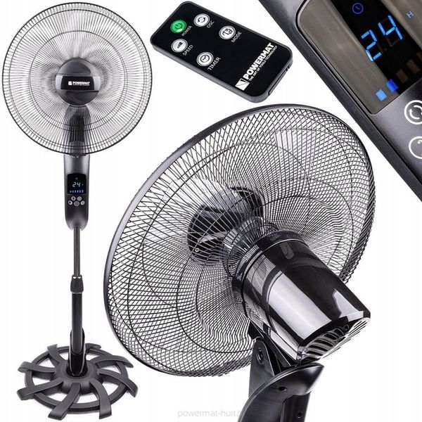 WENTYLATOR PODŁOGOWY WIATRAK STOJĄCY CZARNY CICHY 80W 135 CM zdjęcie 1