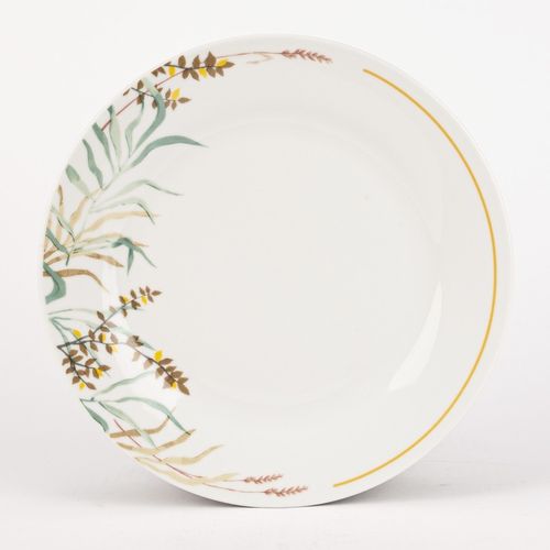 SERWIS OBIADOWY PORCELANOWY ZESTAW TALERZY BIAŁY NA 6 OSÓB WZÓR TRAWA na Arena.pl