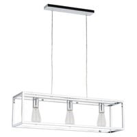 LAMPA wisząca SIGALO MD-BR4367-D3 CH Italux industrialna OPRAWA metalowy ZWIS prostokątna klatka loft chrom
