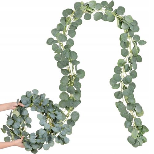 Girlanda Eukaliptus Bluszcz Sztuczne Zielone Listki Komunia Wesele 2 Metry na Arena.pl