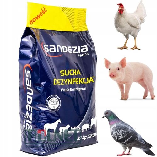 Sandezia 10kg – sucha dezynfekcja kurnika, obory i chlewni, wirusy bakterie na Arena.pl