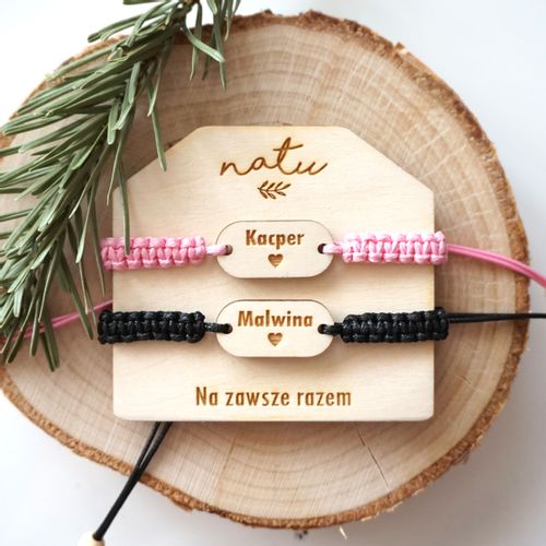 Zestaw bransoletek dla pary grawer imię data PREZENT Natu na Arena.pl